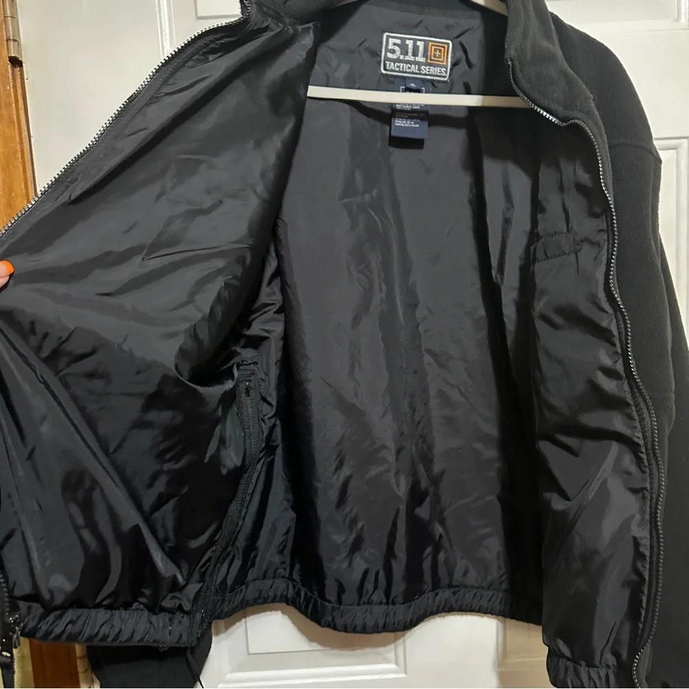 511 Tactical Jacket Mens XL Black Full Zip Detachable Sleeve Jacket Fleece Heavy - Picture 6 of 7